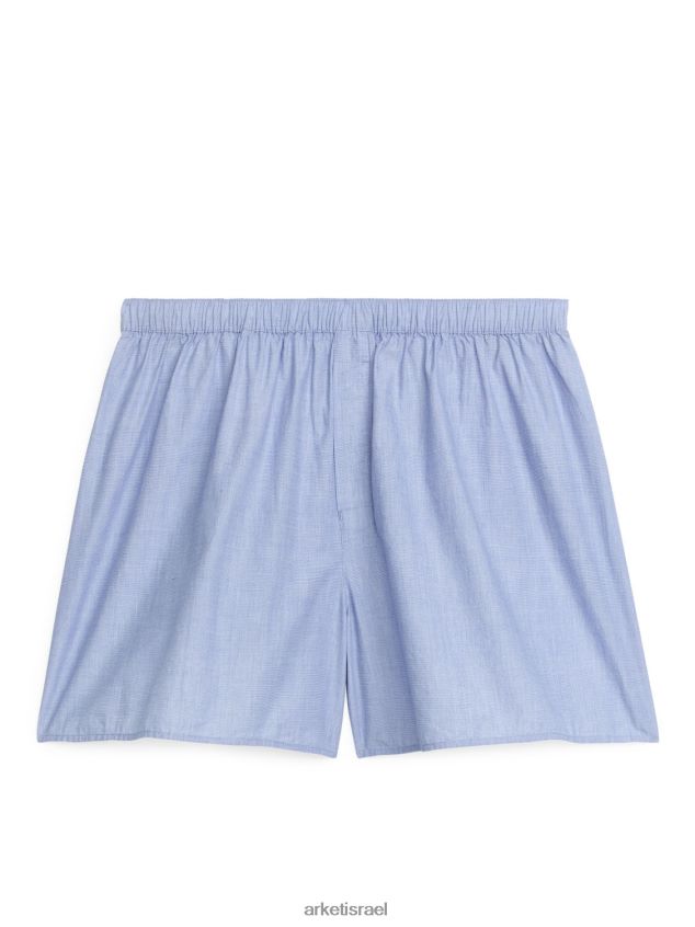 ARKET בוקסר מכותנה ארוגה, סט של 2 פסים כחולים אֲנָשִׁים 4TL8F1228 הַלבָּשָׁה