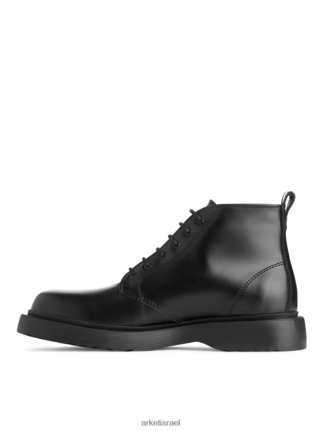 ARKET מגפי עור עם שרוכים שָׁחוֹר אֲנָשִׁים 4TL8F1277 הַנעָלָה