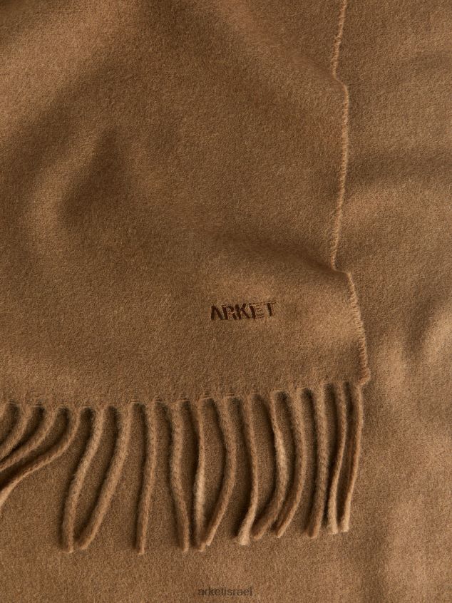 ARKET צעיף קשמיר ארוג גמל כהה אֲנָשִׁים 4TL8F1315 אביזרים