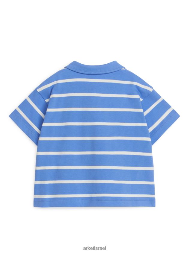 ARKET חולצת פולו עם שרוולים קצרים כחול/לבן ילדים 4TL8F1436 הַלבָּשָׁה