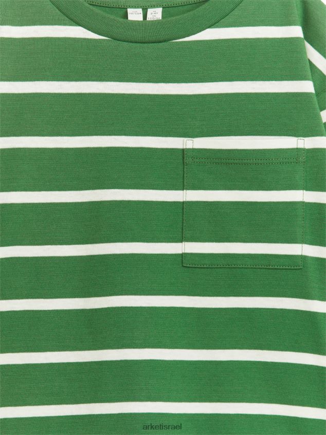 ARKET חולצת טי עם שרוולים ארוכים ירוק/פסים ילדים 4TL8F1452 הַלבָּשָׁה