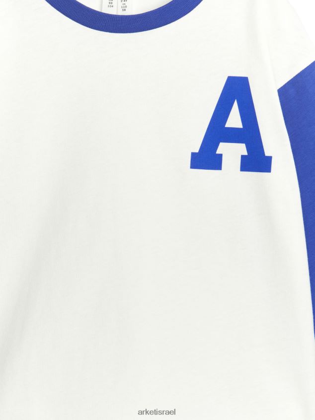 ARKET חולצת טריקו של האוניברסיטה לבן/כחול ילדים 4TL8F1502 הַלבָּשָׁה