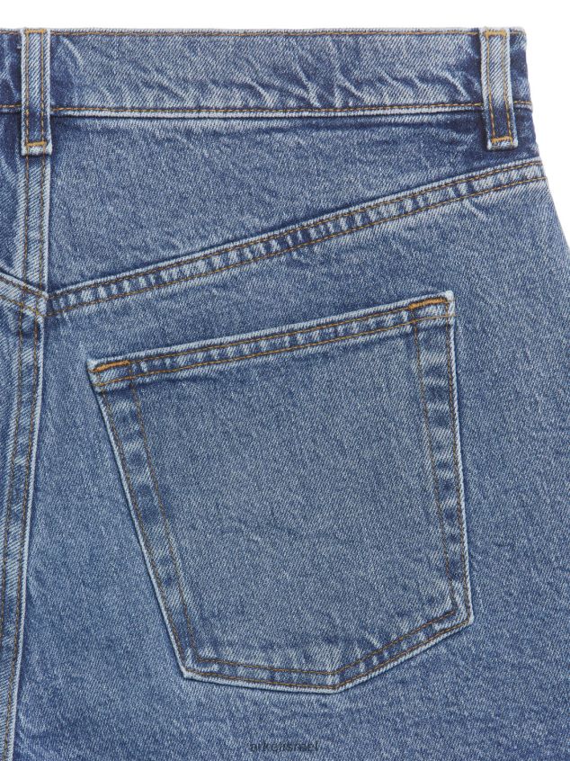 ARKET מכנסי ג'ינס קצרים למתוח מכובס כחול נָשִׁים 4TL8F150 הַלבָּשָׁה