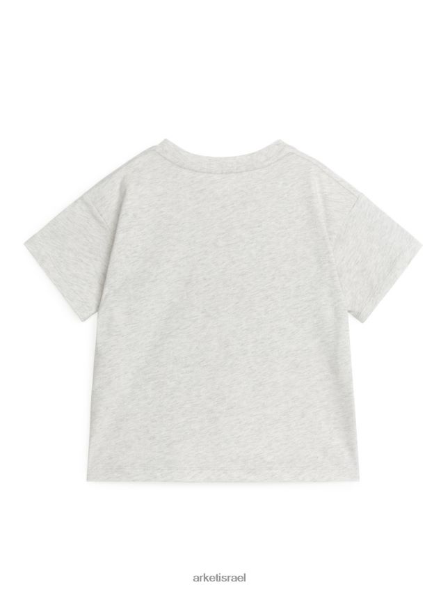 ARKET חולצת טריקו קלת משקל מלאנג' אפור בהיר ילדים 4TL8F1519 הַלבָּשָׁה