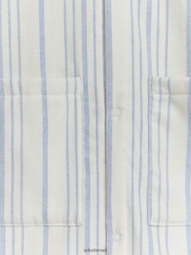 ARKET חלוק חוף מכותנה לבן/כחול ילדים 4TL8F1667 הַלבָּשָׁה