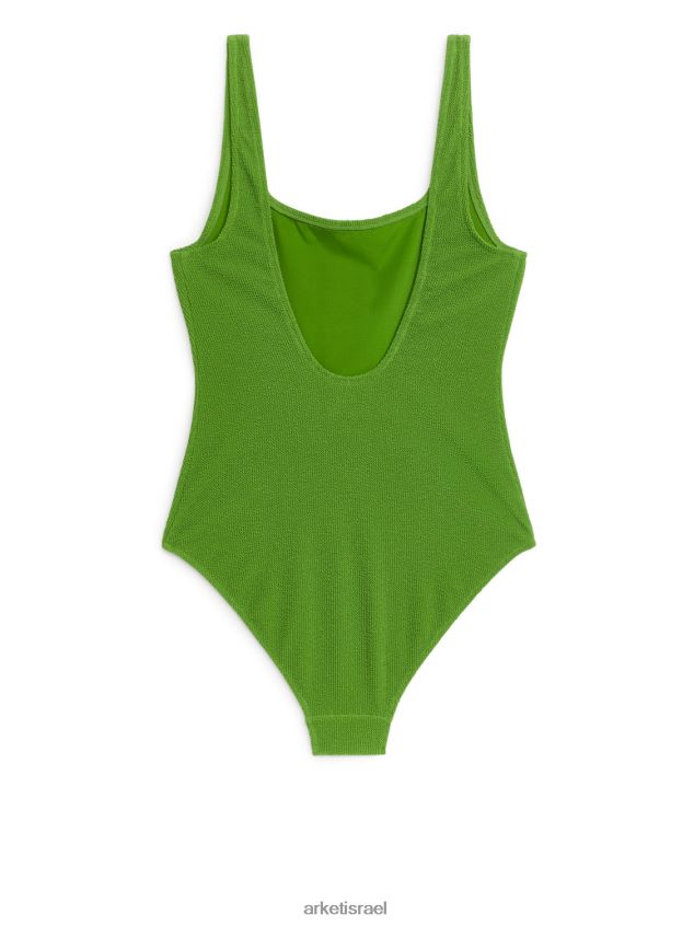 ARKET בגד ים עם צווארון מרובע מקומט יָרוֹק נָשִׁים 4TL8F598 הַלבָּשָׁה