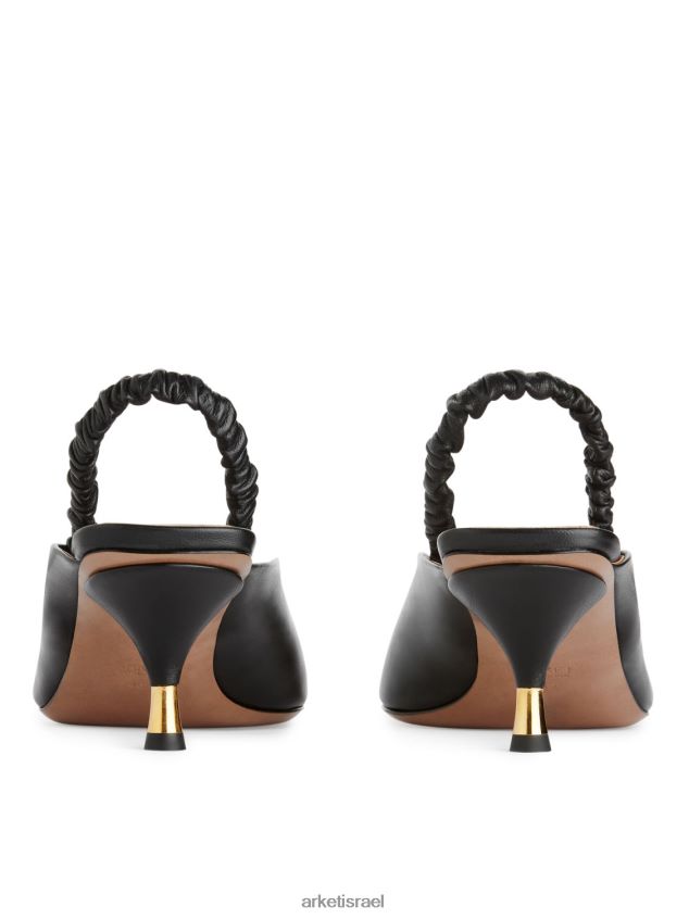 ARKET משאבות עור slingback שָׁחוֹר נָשִׁים 4TL8F698 הַנעָלָה